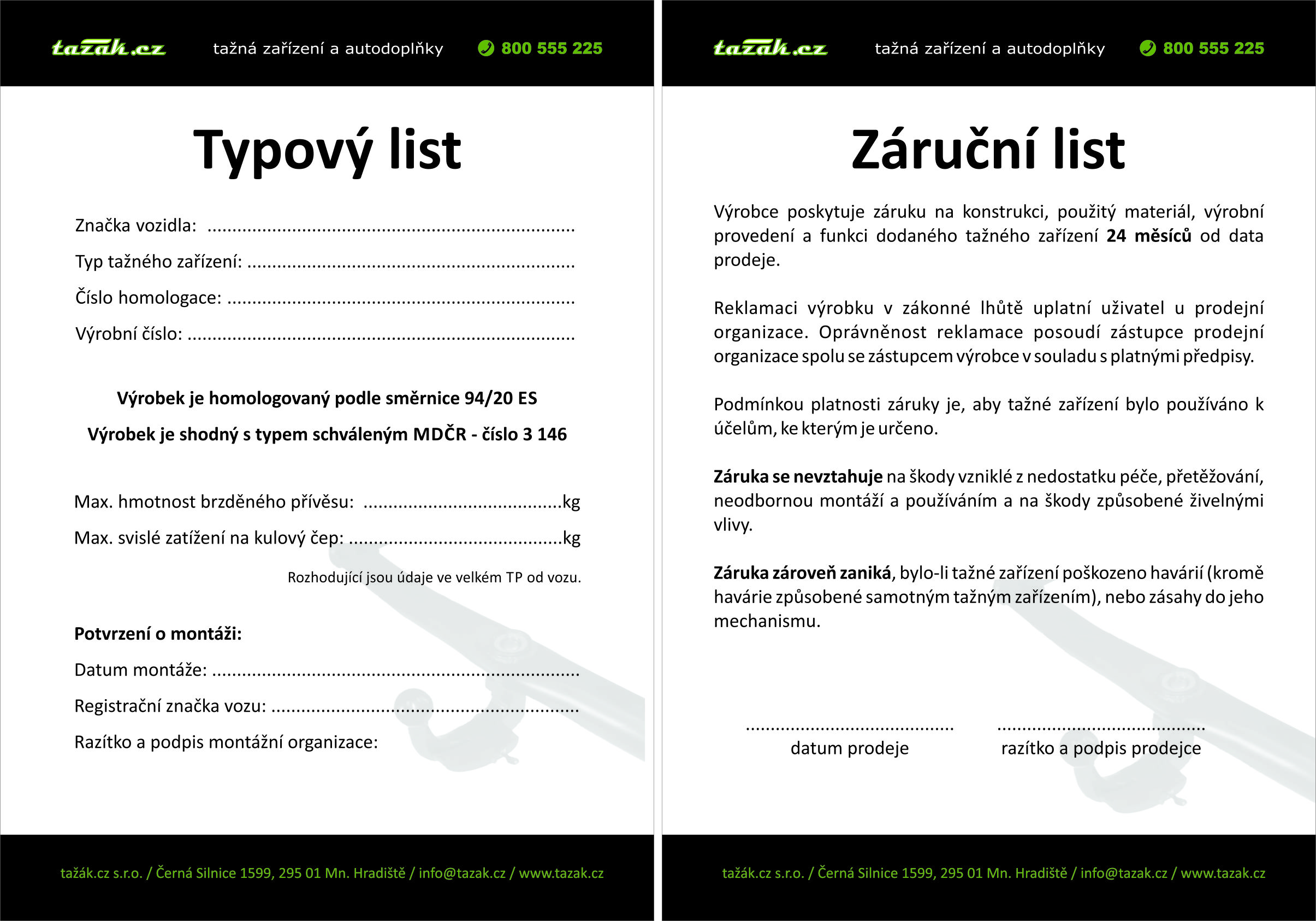 typový list tazak.cz 2017